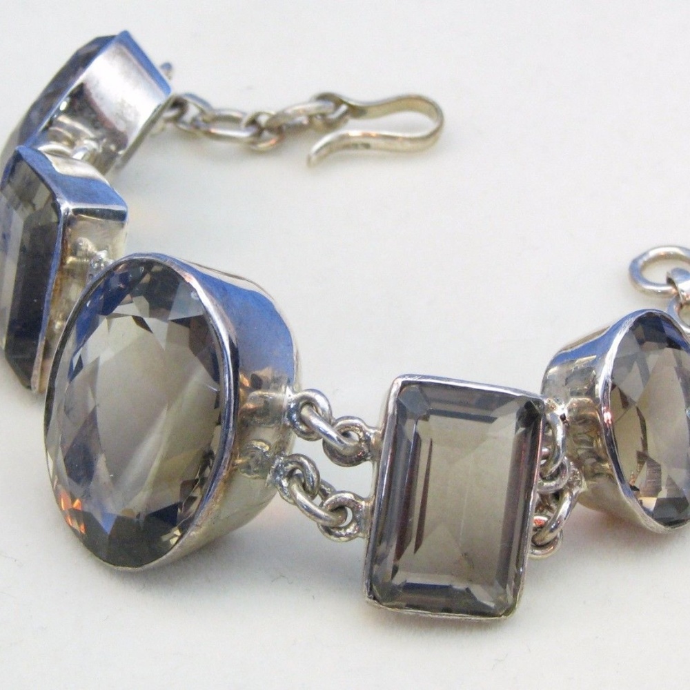Vintage X-Large Smokey topaz bracelet .925